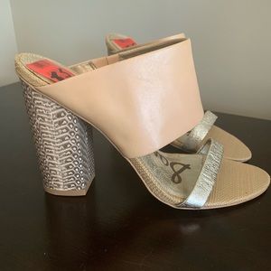 Sam Edelman tan and gold heels